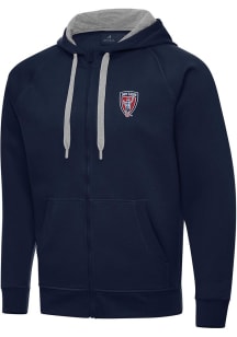Antigua Indy Eleven Mens Navy Blue Victory Long Sleeve Full Zip Jacket