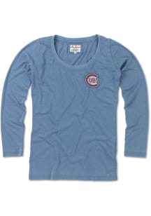 Chicago Cubs Womens Blue Midland Long Sleeve Scoop Neck
