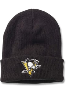 Pittsburgh Penguins Black Cuffed Mens Knit Hat