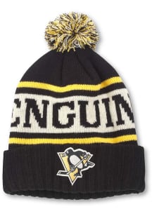 Pittsburgh Penguins Black Pillow Line Knit Mens Knit Hat