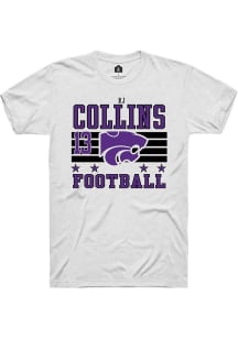 RJ Collins Rally Mens White K-State Wildcats NIL Striped Player T Shirt