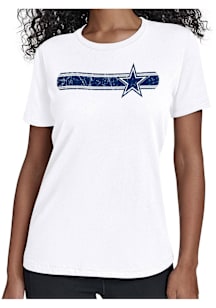 Starter Dallas Cowboys Womens White Team Stripe Short Sleeve T-Shirt