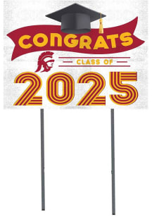White USC Trojans 18x24 Yard Sign with Stakes Class of 2025 Yard Sign