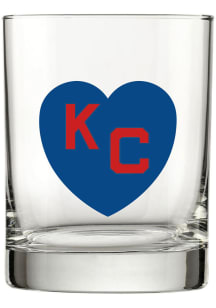 Kansas City Monarchs 13.5 OZ Blue Heart Red KC Rock Glass