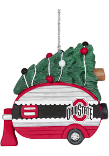 Red Ohio State Buckeyes Camper Ornament