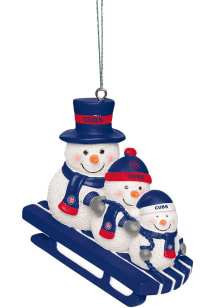 Chicago Cubs Sledding Snowmen Ornament