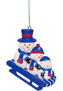Kansas Jayhawks Sledding Snowmen Ornament