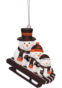 Cincinnati Bengals Sledding Snowmen Ornament