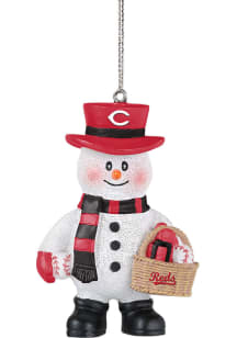 Cincinnati Reds Snowman Basket Ornament