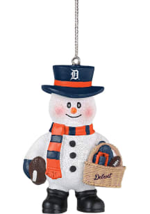 Detroit Tigers Snowman Basket Ornament