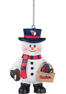 Cleveland Guardians Snowman Basket Ornament