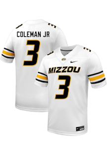 Kevin Coleman Jr  Nike Missouri Tigers White Football NIL Name And Number Football Jersey