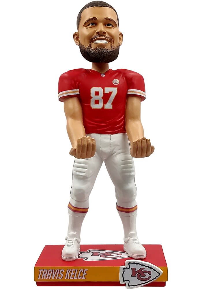 Travis Kelce Kansas City Chiefs Super Bowl LVII Outfit Bobblehead