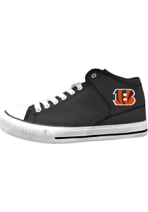 Cincinnati Bengals Black High Top Athletic Big Logo Canvas Sneaker Mens Shoes