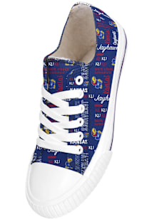 Kansas Jayhawks Blue Team Love Sherpa Canvas Womens Shoes