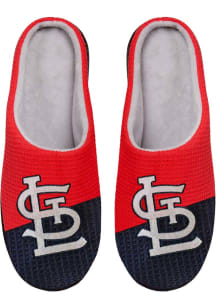 St Louis Cardinals Colorblock Big Logo Memory Foam Mens Slippers