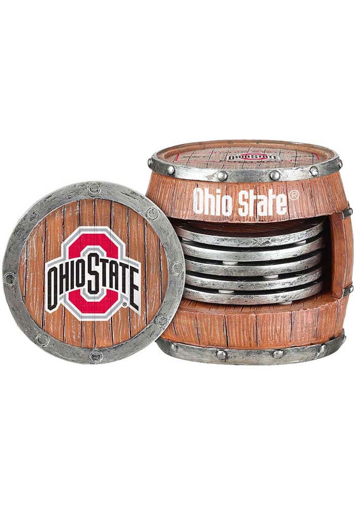 Ohio State Buckeyes 5 Pack Barrel Coaster Set FOCO