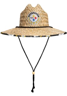 Forever Collectibles Pittsburgh Steelers Brown Americana Straw Mens Bucket Hat