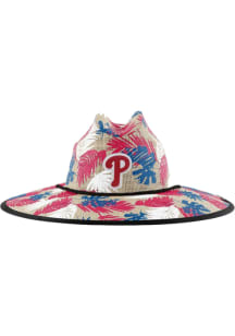 Forever Collectibles Philadelphia Phillies Brown Floral Printed Straw Mens Bucket Hat