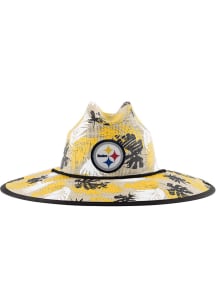 Forever Collectibles Pittsburgh Steelers Brown Floral Printed Straw Mens Bucket Hat