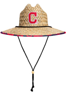 Forever Collectibles Cleveland Guardians Brown Floral Straw Mens Bucket Hat