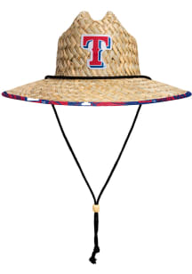 Forever Collectibles Texas Rangers Brown Floral Straw Mens Bucket Hat