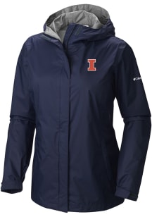 Columbia Illinois Fighting Illini Womens Navy Blue Heat Seal Arcadia II Light Weight Jacket