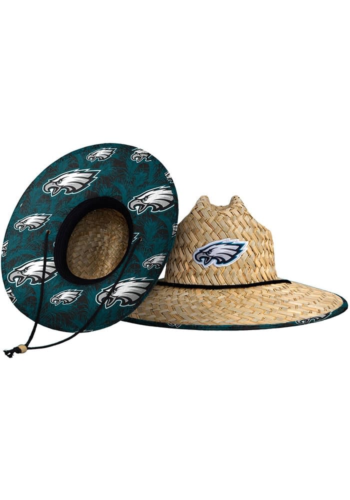 Forever Collectibles Philadelphia Eagles Brown Floral Straw Bucket Hat