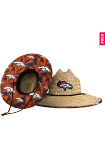 Forever Collectibles Denver Broncos Brown Floral Straw Mens Bucket Hat