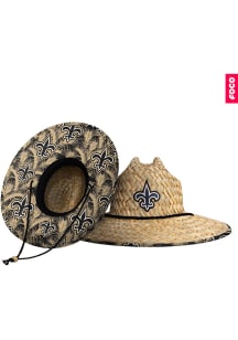 Forever Collectibles New Orleans Saints Brown Floral Straw Mens Bucket Hat