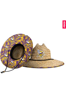 Forever Collectibles Minnesota Vikings Brown Floral Straw Mens Bucket Hat
