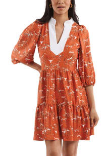 Texas Longhorns Womens Burnt Orange Tory Short Sleeve Dress