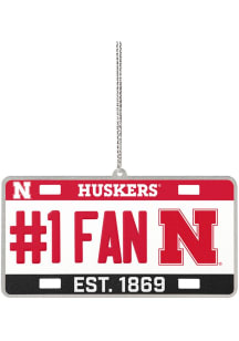 Red Nebraska Cornhuskers license plate Ornament