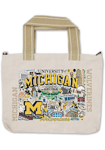 Michigan Wolverines White 14x18 Canvas Tote