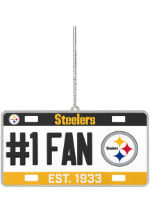 Pittsburgh Steelers license plate Ornament - Black
