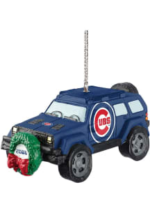 Chicago Cubs jeep with wreath Ornament