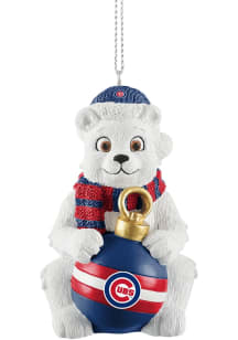 Chicago Cubs sitting polar bear Ornament - Blue