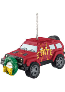Iowa State Cyclones jeep with wreath Ornament