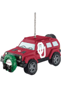 Oklahoma Sooners jeep with wreath Ornament