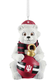 White Indiana Hoosiers sitting polar bear Ornament