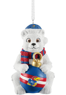 Kansas Jayhawks sitting polar bear Ornament