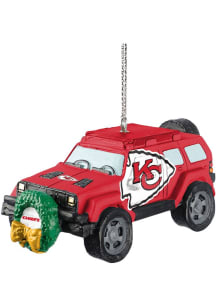 Kansas City Chiefs jeep with wreath Ornament