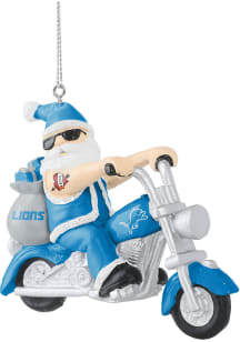 Detroit Lions Santa On Motorcycle Ornament