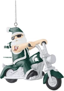 Green Michigan State Spartans Santa On Ornament Ornament