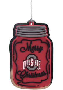 Red Ohio State Buckeyes Mason Jar Ornament