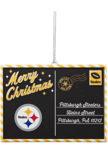 Pittsburgh Steelers metal postcard Ornament - Black