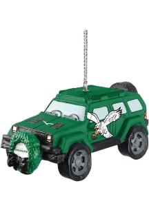 Philadelphia Eagles jeep with wreath Ornament