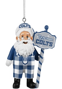 Indianapolis Colts Santa Overalls Ornament - Blue