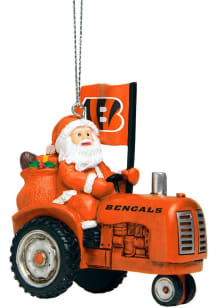 Cincinnati Bengals Santa Riding Tractor Ornament