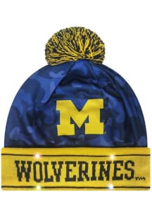 Michigan Wolverines Forever Collectibles Camo Printed Light Up Mens Knit Hat - Yellow